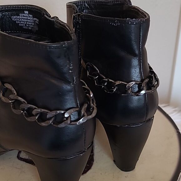 Easy Spirt Vegan Leather Black Ankel Booties - Picture 3 of 13